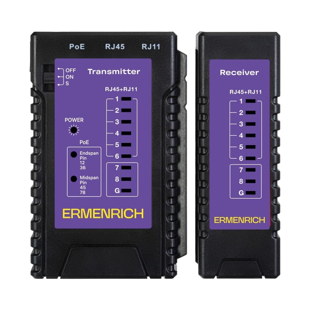 Кабельный тестер Ermenrich NetGeeks NP10, фиолетовый 85300