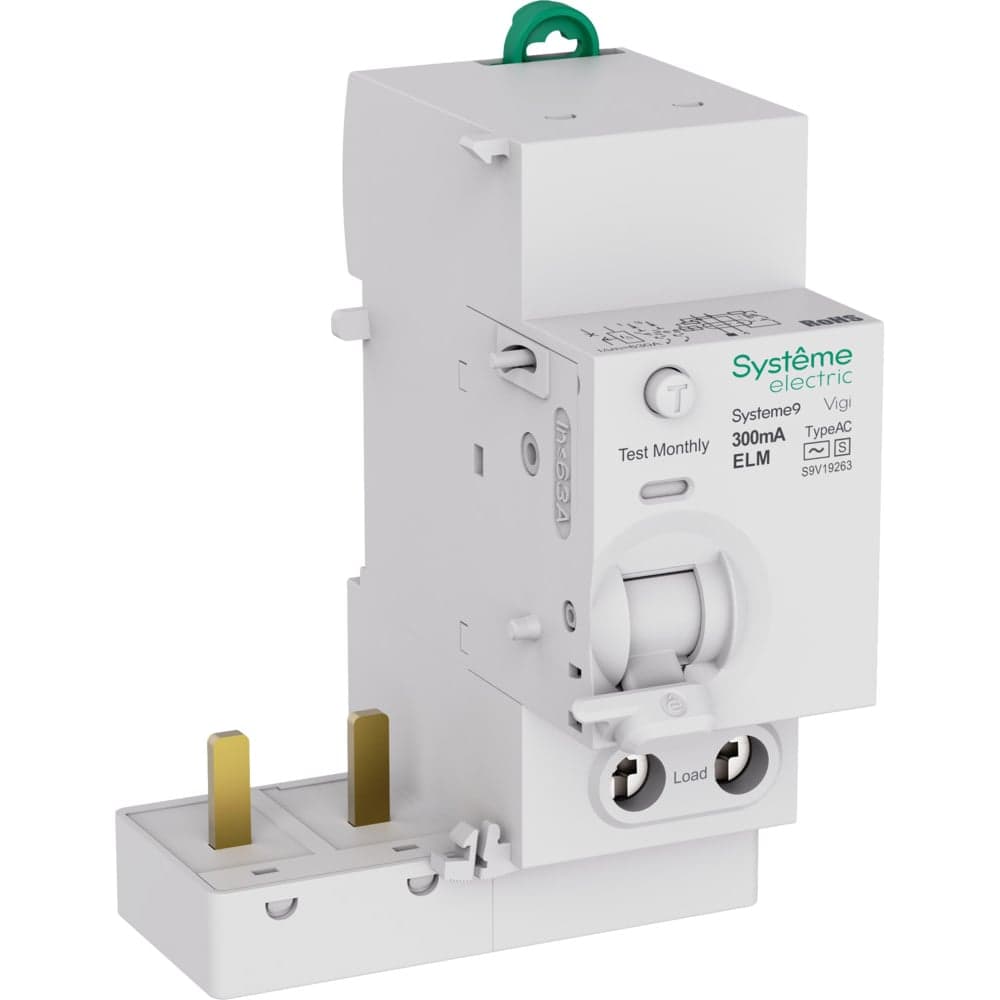 Блок дифференциального тока (БДТ) Systeme Electric Systeme9 63 A, 2 P, 300 мА, тип-AC-S, 230 В S9V19263