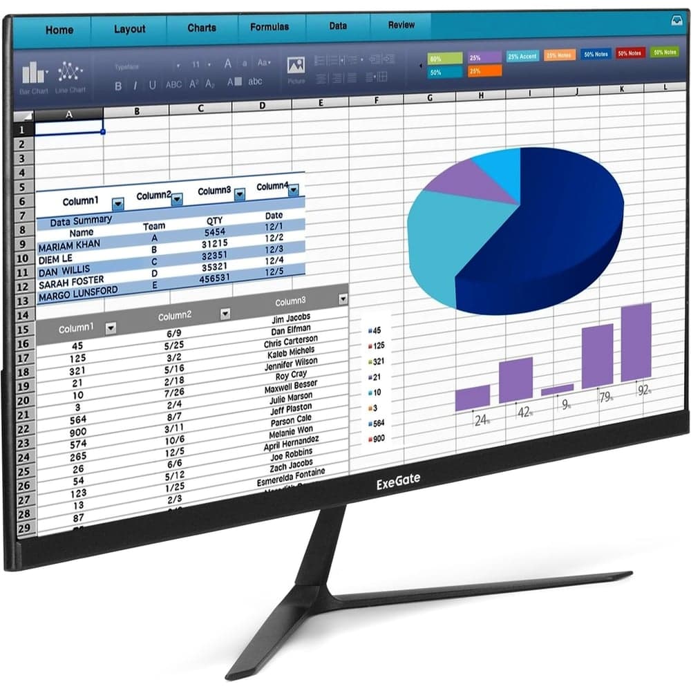 Монитор безрамочный ExeGate 24.5" SmartView EH1500 IPS LED Grade A+, FHD, 1920x1080 75Гц, 16:9, 250cd/m2, 1000:1, 178/178, 5ms, D-Sub, HDMI, FreeSync 297309