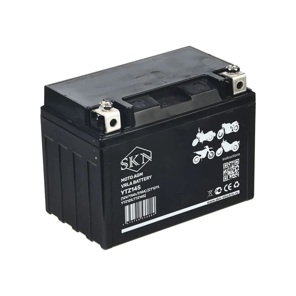 Аккумулятор стартерный для мототехники SKN YTZ14S (12V/11Ah/210A) [CT 1211, YTZ12S,TTZ14S] 025284