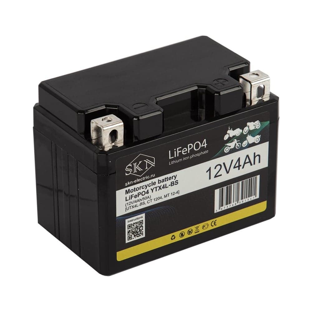 Аккумулятор для мототехники SKN LiFePO4 YTX4L-BS (12V/4Ah/50A) [UTX4L-BS, CT 1204, MT 12-4] 025253