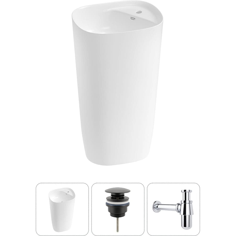 Комплект 3 в 1 Wellsee Bathroom Sink напольная раковина 50x45x89 см, состоит из 3331 20215529R
