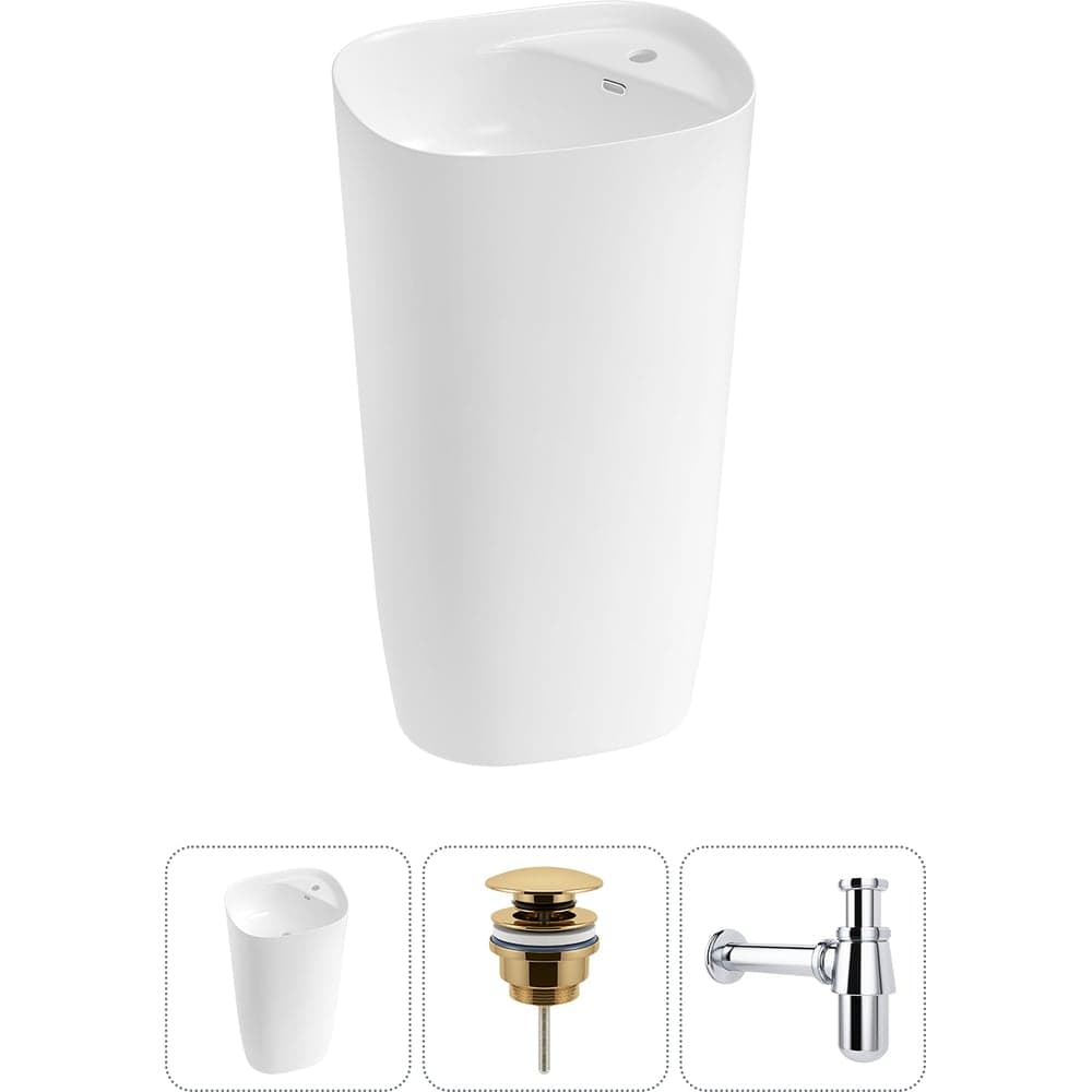 Комплект 3 в 1 Wellsee Bathroom Sink напольная раковина 50x45x89 см, состоит из 3331 20215530R