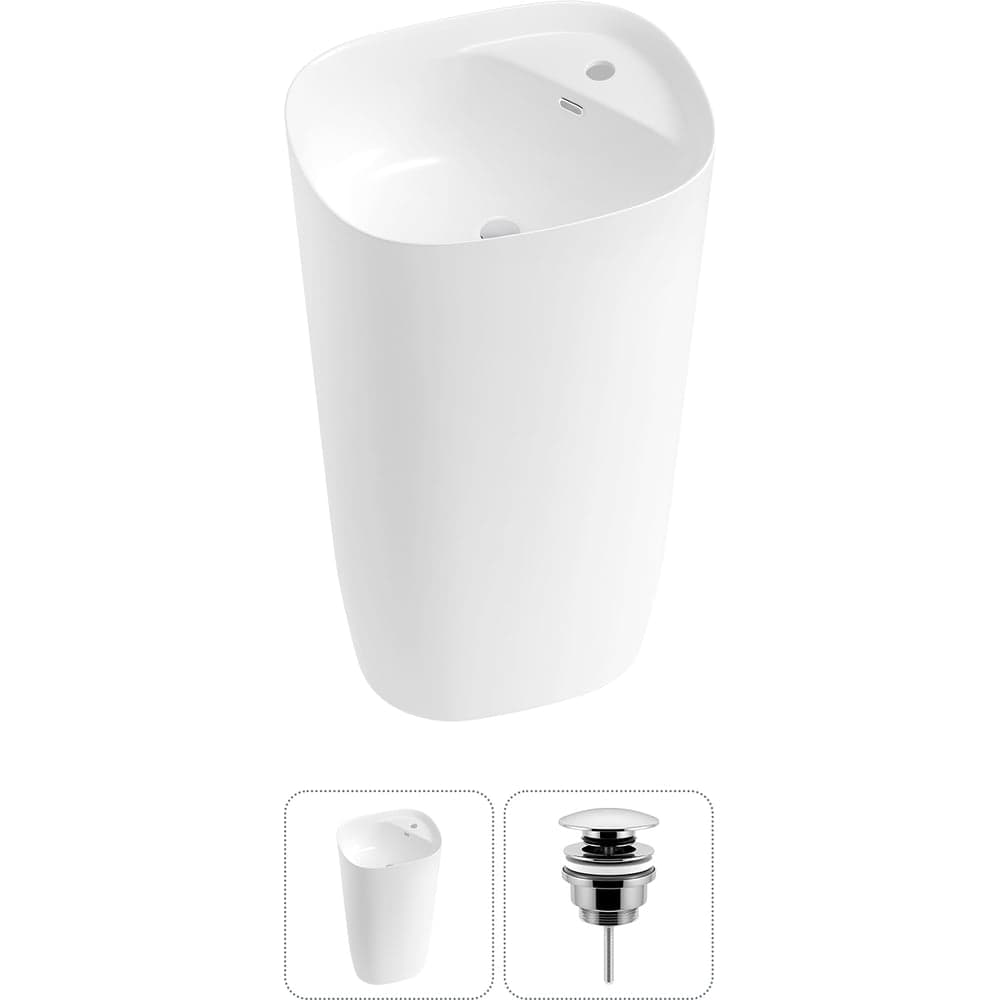 Комплект 2 в 1 Wellsee Bathroom Sink напольная раковина 50x45x89 см, состоит из 3331 20215524R