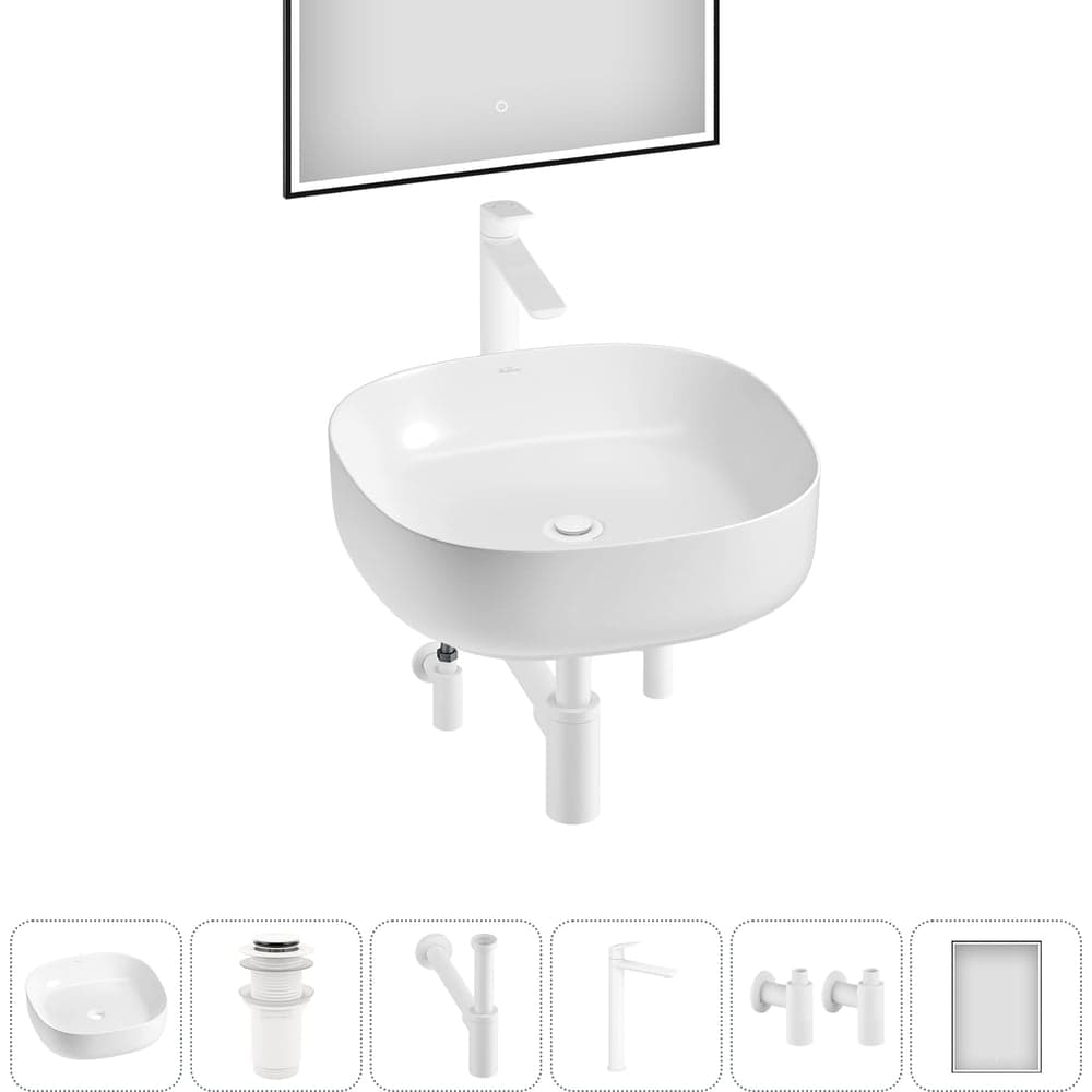 Набор Wellsee 6 в 1 Belle Spa 3.0 накладная раковина 45x45 см 33590 20218506R
