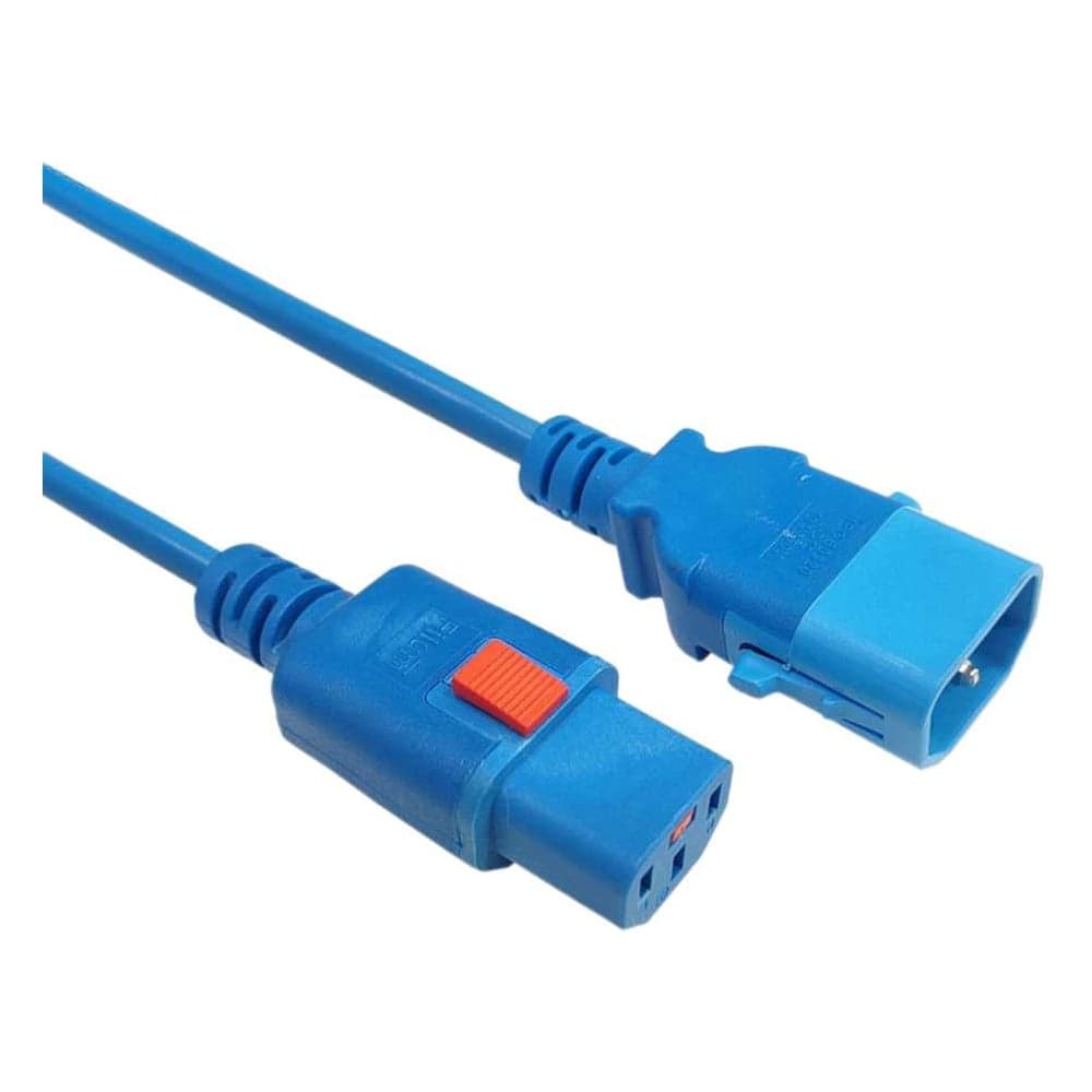 Кабель питания Filum 3x1.0 С13 - C14 с фиксацией, 220/250В, 10А, синий, 3м FL-PC-C13F/C14F-C1-3.0-BL