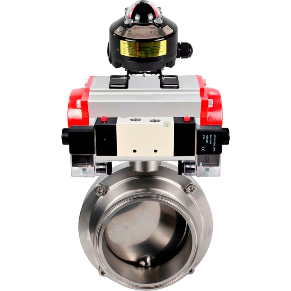 Затвор clamp 304-304-Sil-2W-C-H Ду20 Ру10 пищ.нерж.сталь, пн.привод, пн.распр., БКВ DN.ru D050-74086