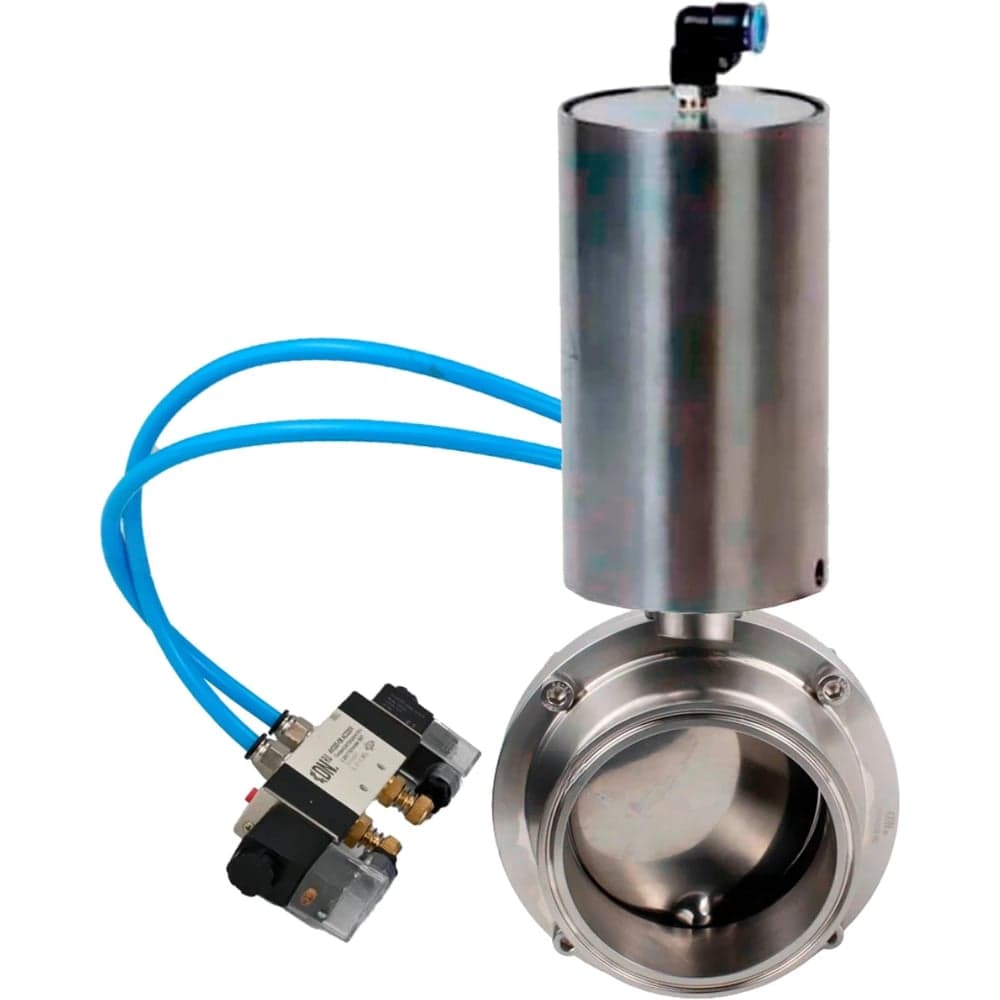 Затвор clamp 304-304-Sil-2W-C-H Ду20 Ру10 пищ.нерж.сталь, пн.привод, пн.распр. DN.ru D050-73168