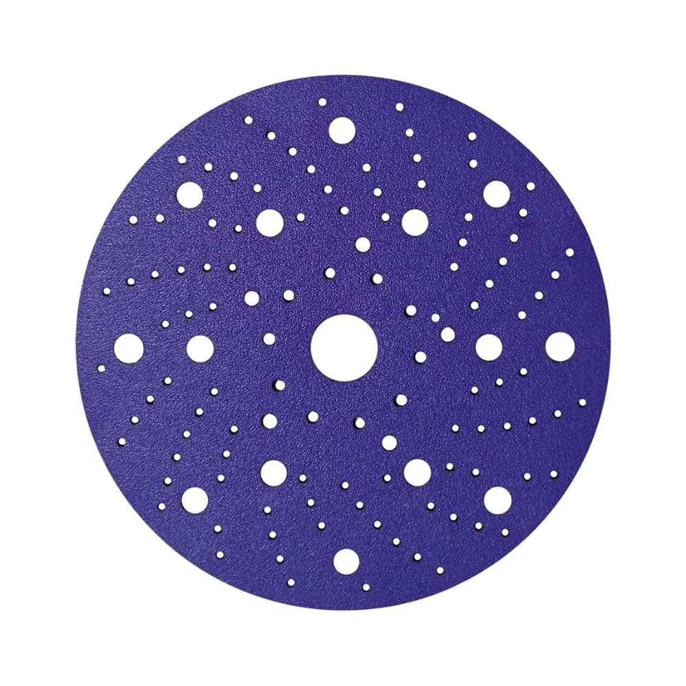 Диск шлифовальный на пленочной основе Sandwox 328 PLUS Purple Ceramic Multi holes 150мм, Р120, 50шт 328P.150.120.LC
