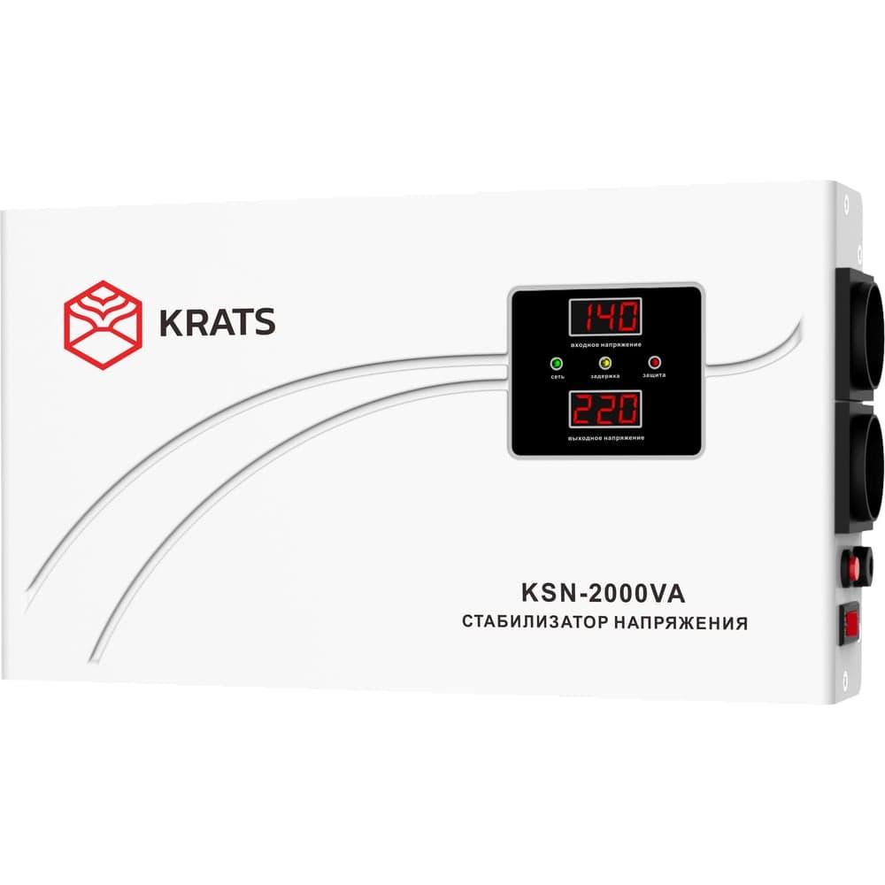 Стабилизатор напряжения KRATS 2000VA индикация 220В, Uвх. 140-260, 2000ВА KSN-2000VA