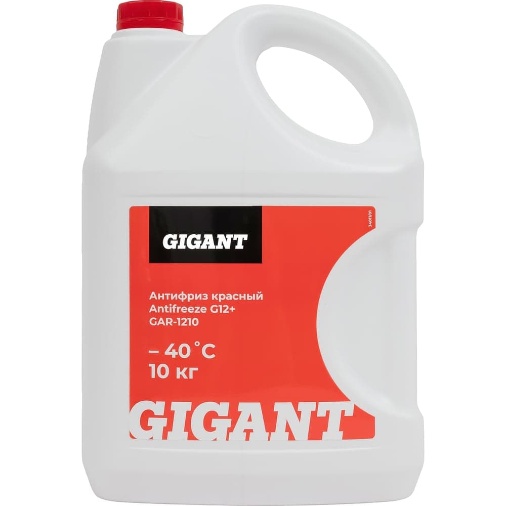 Жидкость охлаждающая низкозамерзающая марки Антифриз Antifreeze G12+ Long Life, - 40, 10кг., Gigant GAR-1210