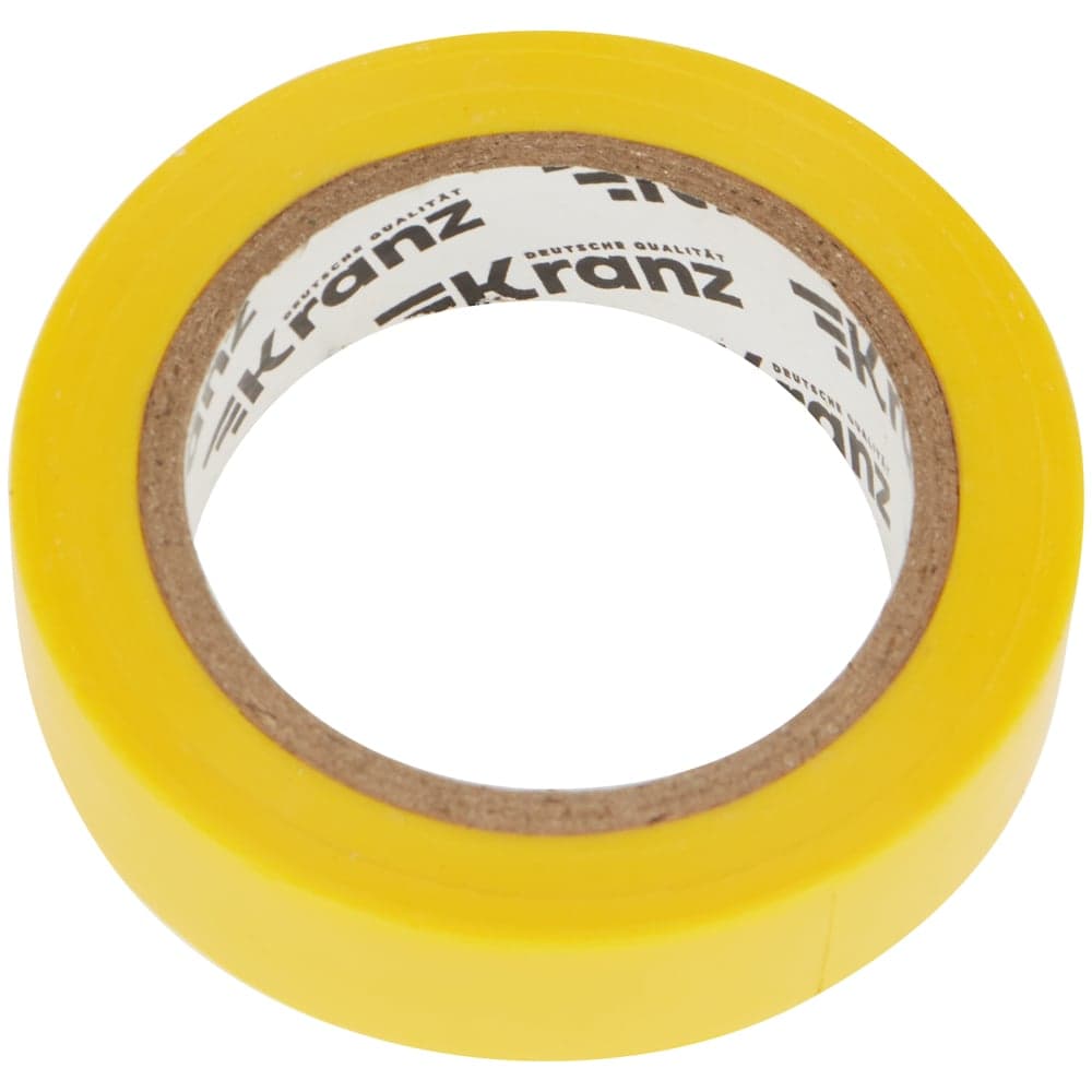 Изолента ПВХ KRANZ 0,13х15 мм, 10 м, желтая KR-09-2002