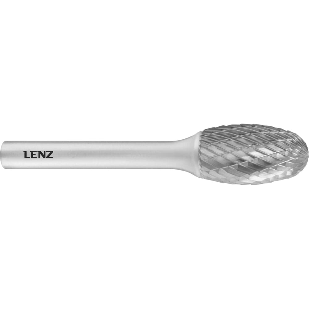 Бор-фреза по металлу твердосплавная LENZ форма E, овал, 10x16x6х60 мм, N3, без покрытия LZBE 030 N3