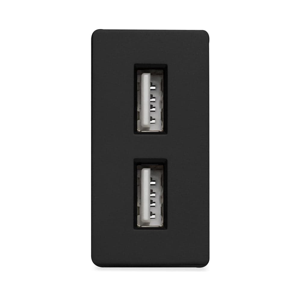 Розетка Vell черная, 1/2, USB A + USB A разъем, 2,4 А, 5 В, модуль, 1379003