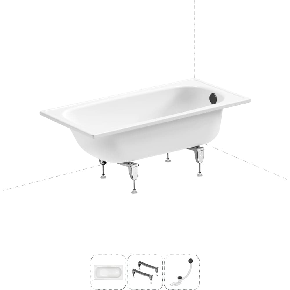 Стальная ванна 130х70 см Sanitana BLB Europa 20220591R в наборе 3 в 1 20220591R