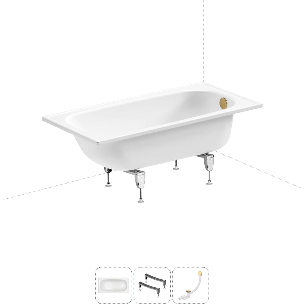 Стальная ванна 130х70 см Sanitana BLB Europa 20220592R в наборе 3 в 1 20220592R