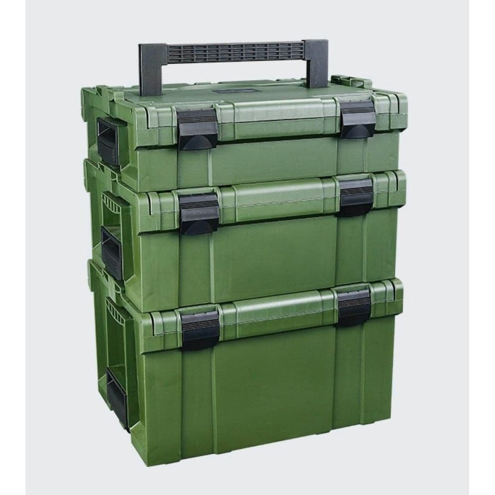 Комплект 3 кейса + тележка для инструментов DGCASE PROTOOLS STACK зеленый, 390х320х500, PTSET-GR
