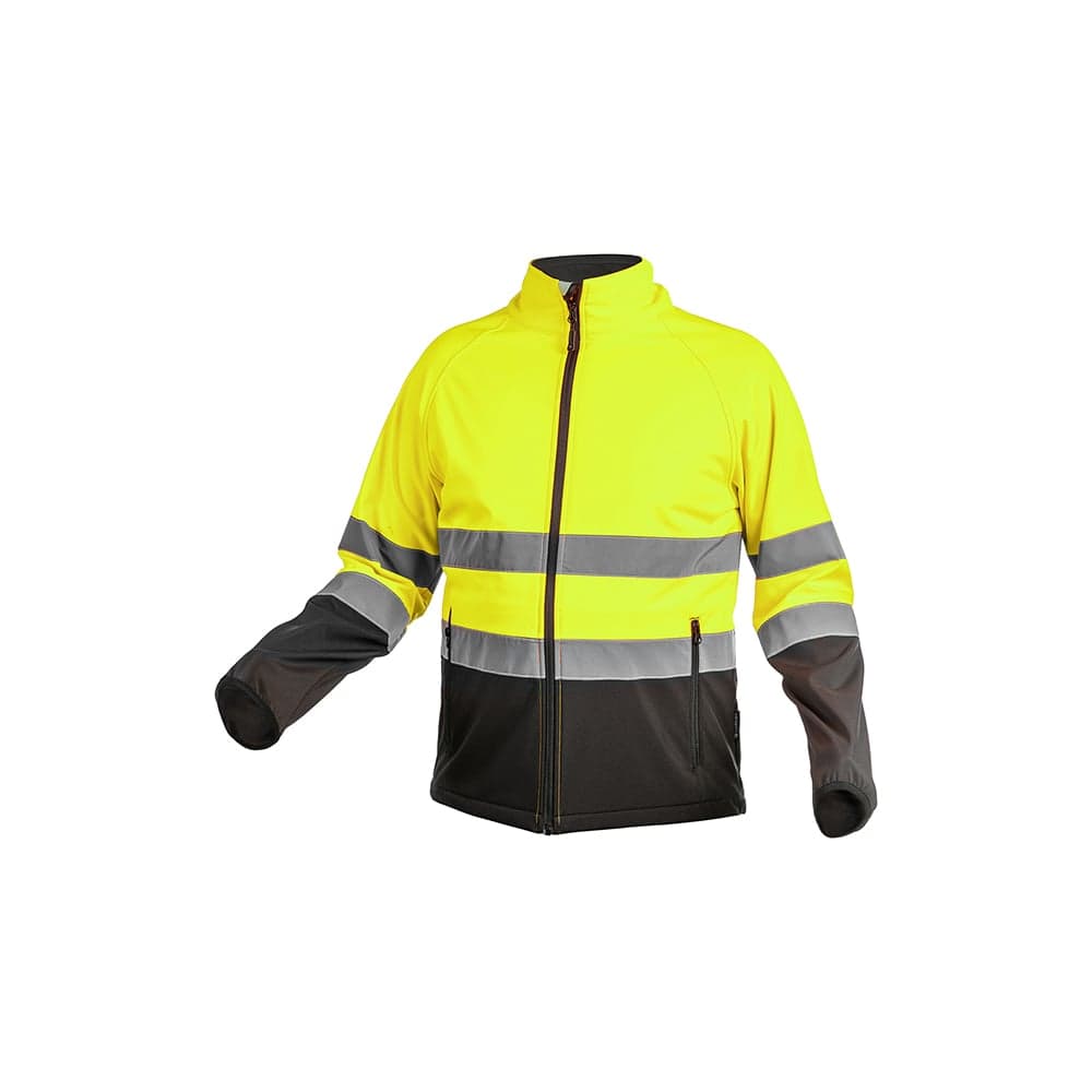 Светоотражающая куртка Softshell HOEGERT TECHNIK EXTER, желтая, размер XL HT5K335-XL