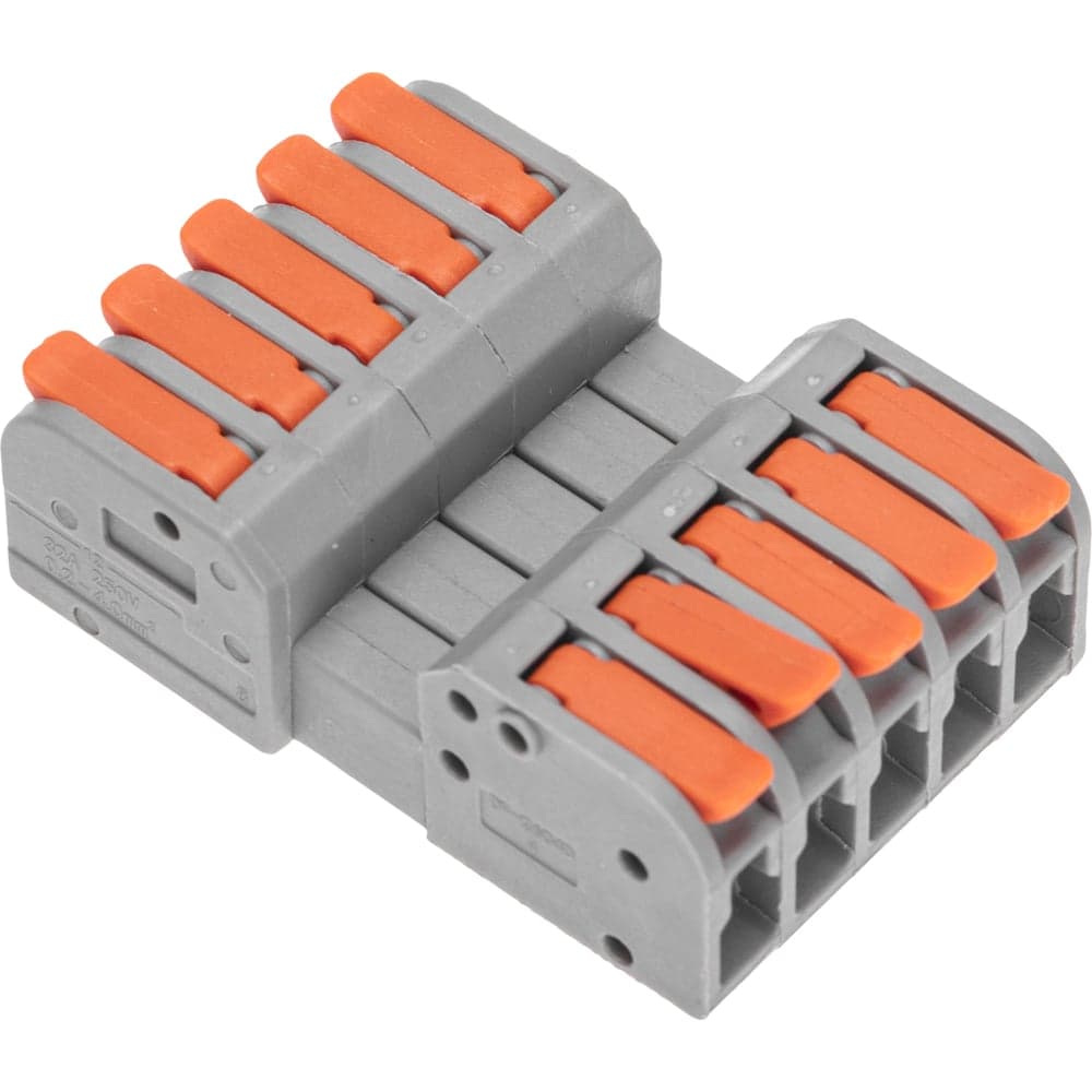 Клемма REXANT СМК 222-425R проходная, разъемная, 5 полюсов, серая, 0,2-2,5/4мм² блистер 3 шт/уп 07-5265-3