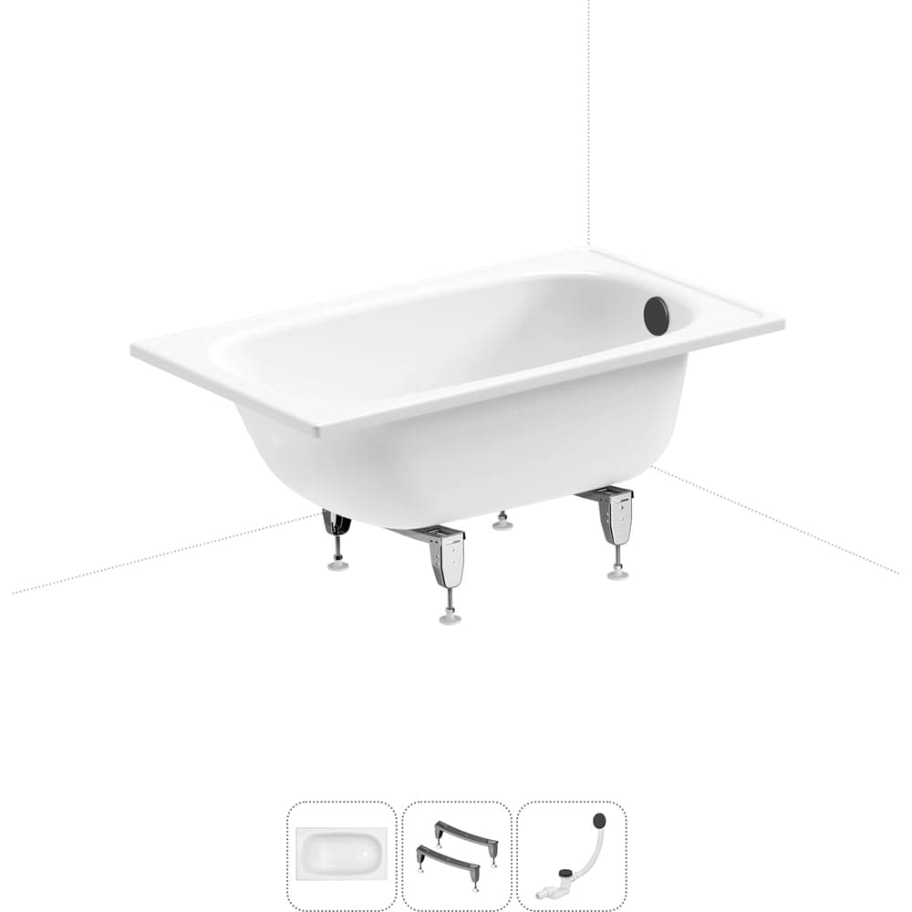 Комплект 3 в 1 Sanitana BLB Europa 2,2 стальная ванна 120x70 с ножками и сифоном 20220575R