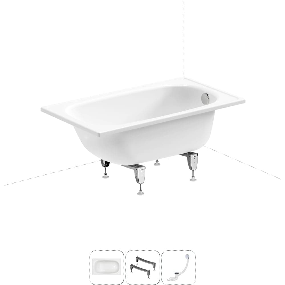 Комплект 3 в 1 Sanitana BLB Europa 2,2 стальная ванна 120x70 с ножками и сифоном 20220573R