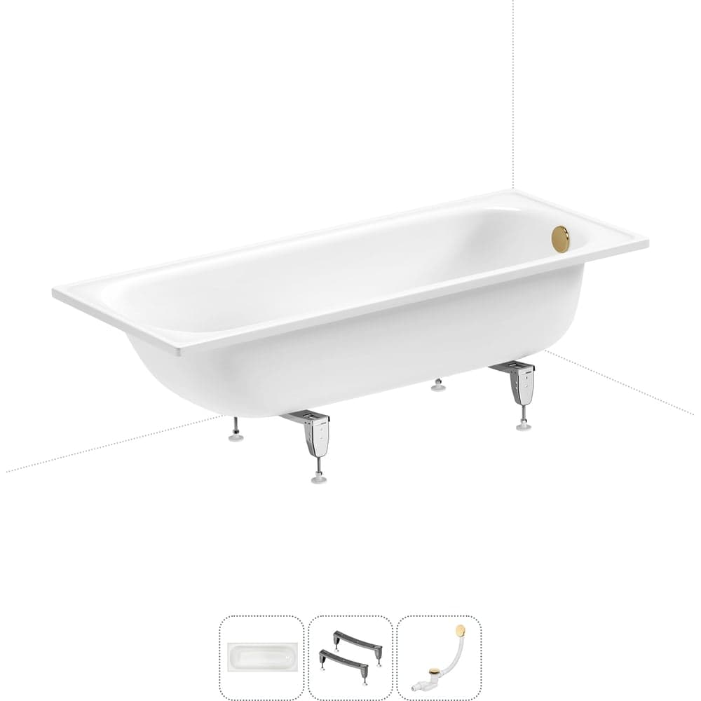 Комплект 3 в 1 Sanitana BLB Europa 2,2 стальная ванна 170x70 с ножками и сифоном 20220656R