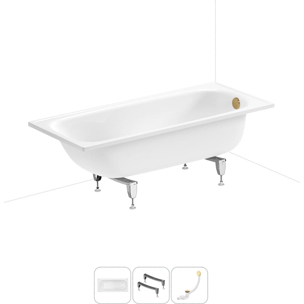 Комплект 3 в 1 Sanitana BLB Europa 2,2 стальная ванна 160x70 с ножками и сифоном 20220640R