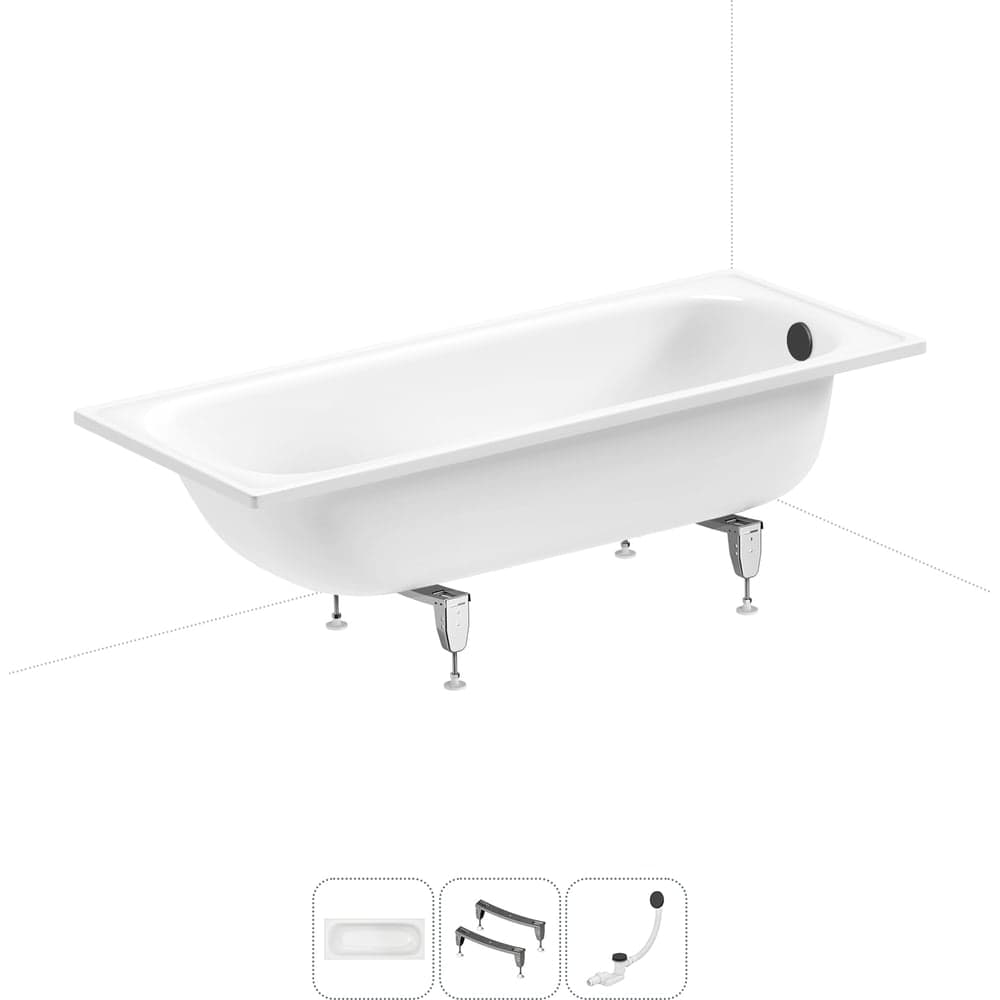 Комплект 3 в 1 Sanitana BLB Europa 2,2 стальная ванна 170x75 с ножками и сифоном 20220671R