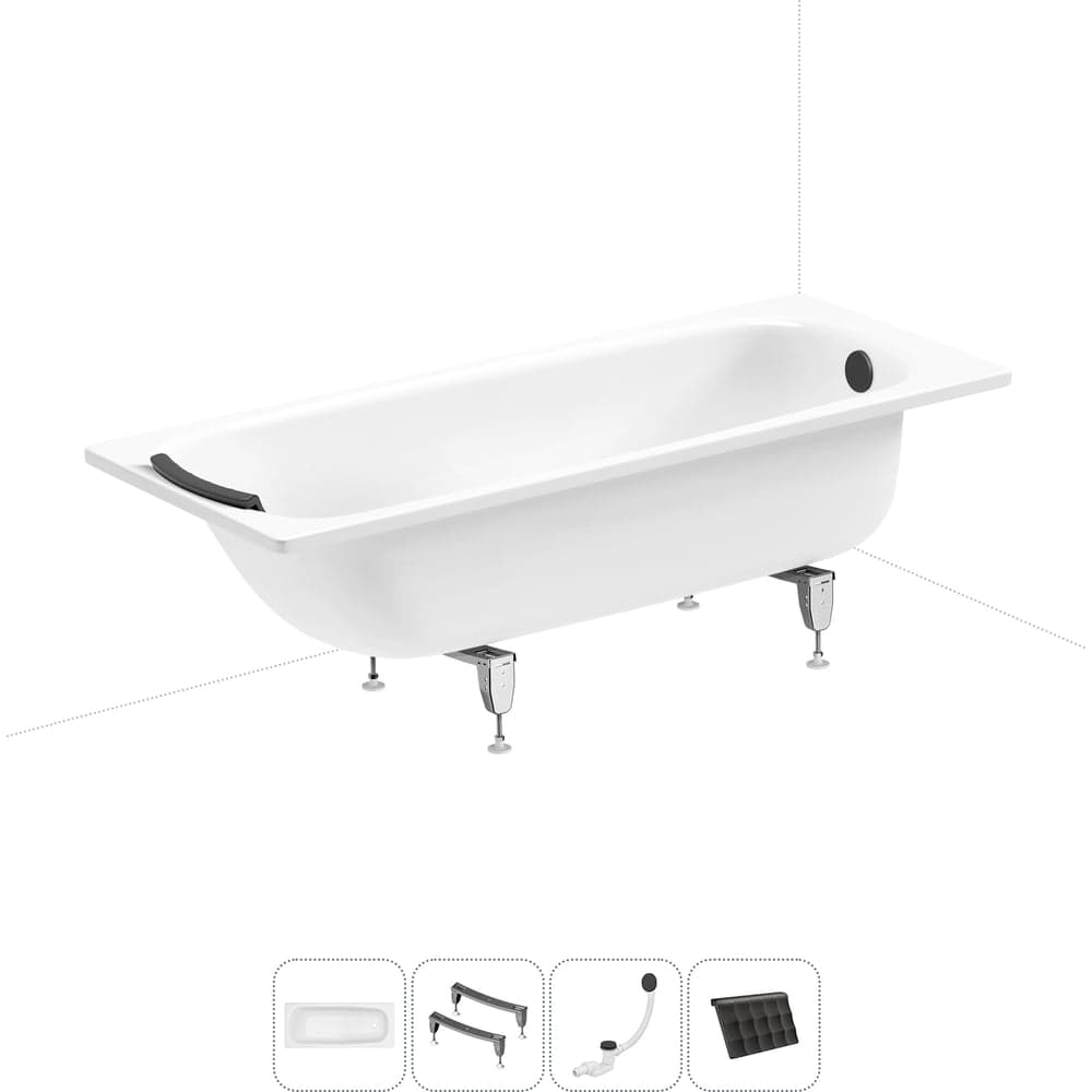 Комплект 4 в 1 Sanitana BLB Universal 3,5 стальная ванна 170x75 с ножками, сифоном и подг 20220739R