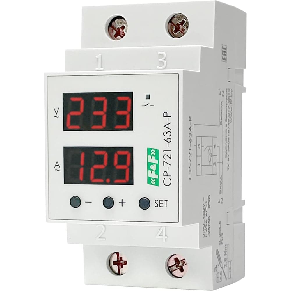 Реле контроля напряжения Евроавтоматика F&F CP-721-63A-P EA04.009.027