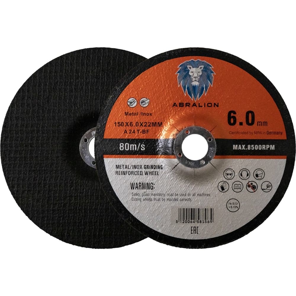 Диск обдирочный ABRALION 150x6.0x22.23 A24 T- BF металл/нерж. (25шт) 1569