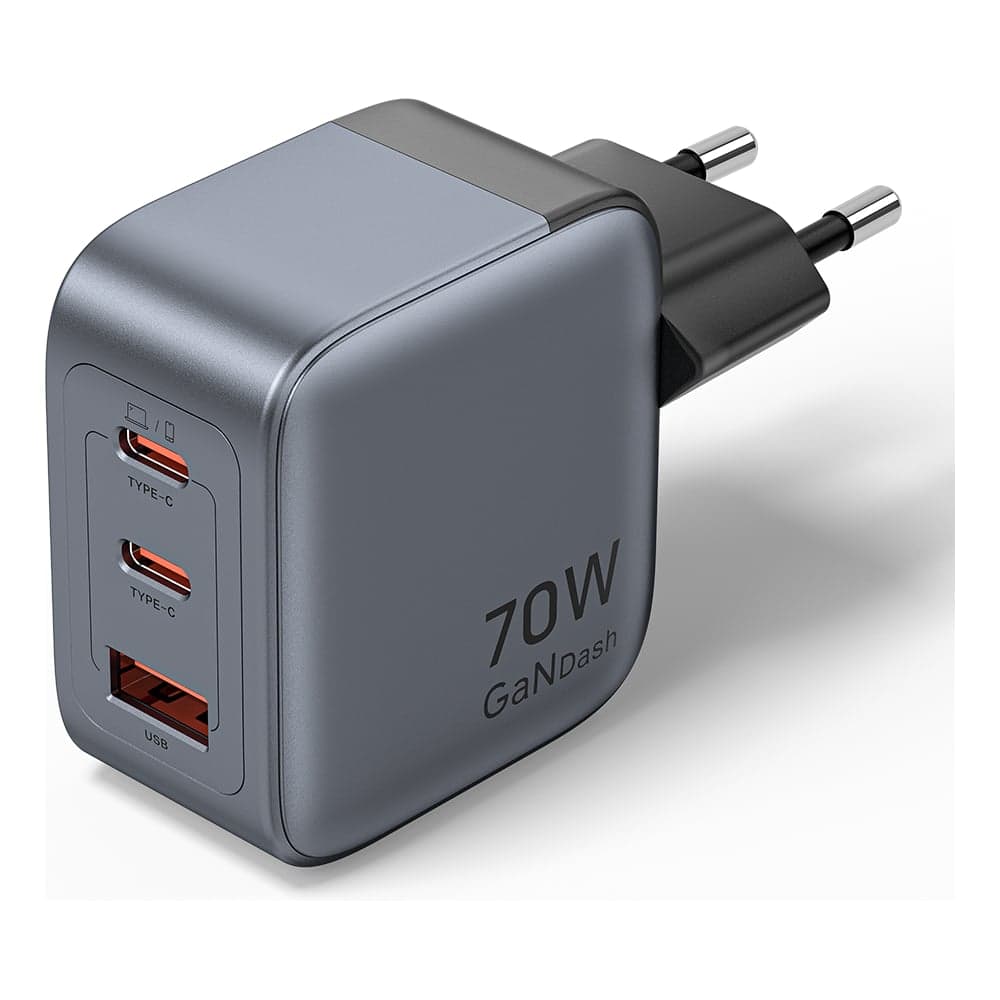 Сетевое зарядное устройство VENTION на 3 порт USB С+C+A GaN 70W Серый FEXH0-EU