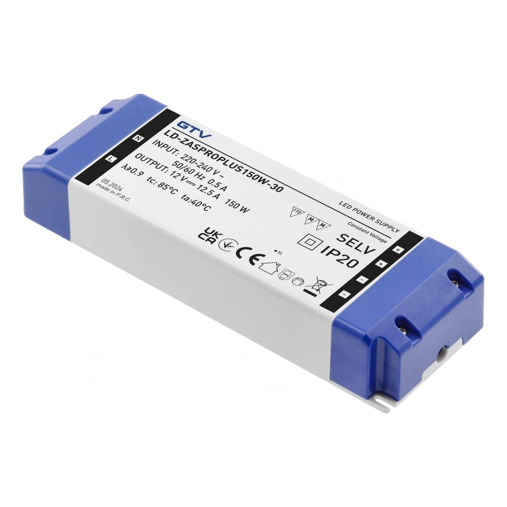 Блок питания для светодиодов GTV LED PRO+ 220/12V 150W IP 20 LD-ZASPROPLUS150W-30