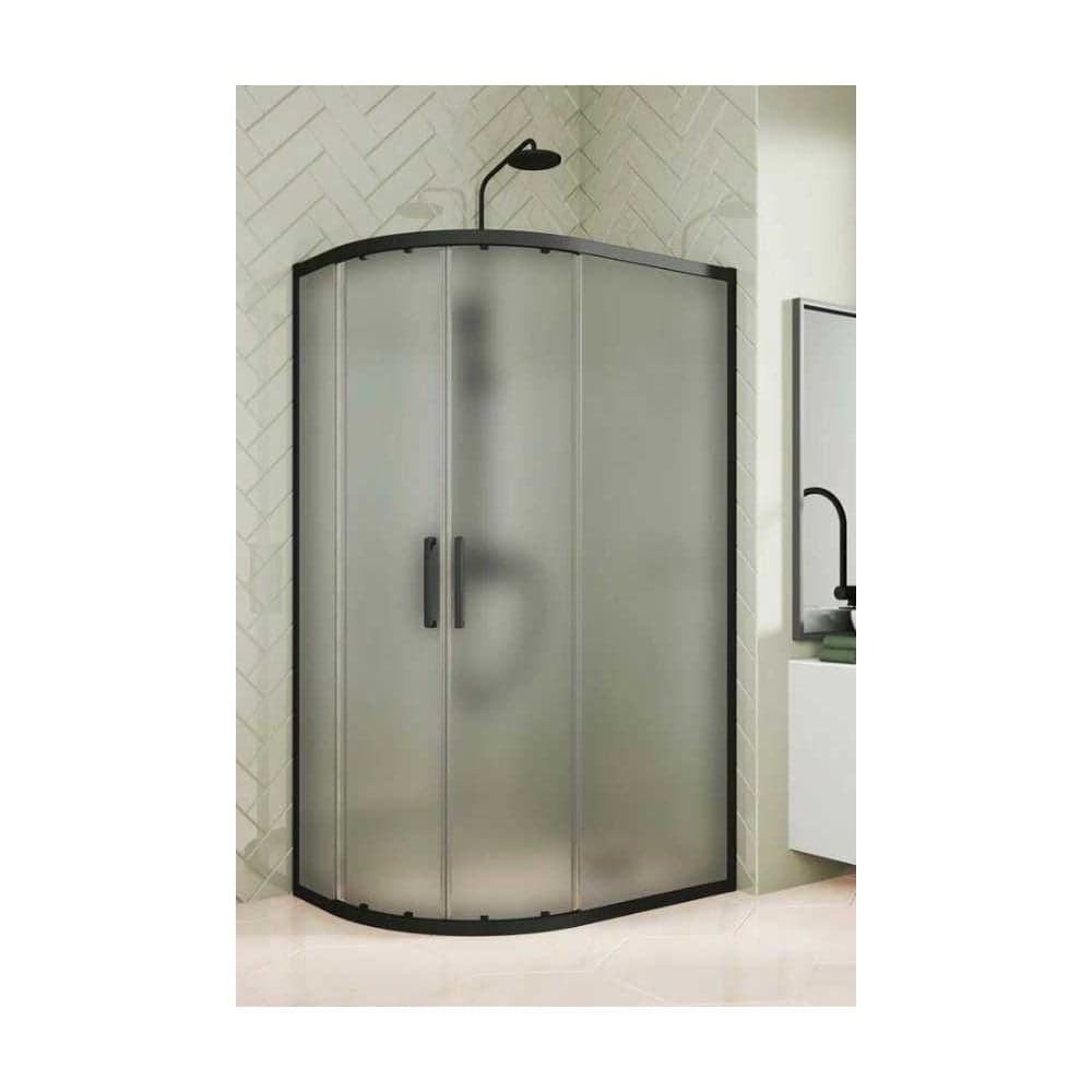 Душевой уголок GuteWetter GWMPKB018RB 120x115x200 см, цвет фурнитуры черный матовый, цвет стекла матовый, стекло закаленное 6 мм, открывание двери левое/правое 4698031923779