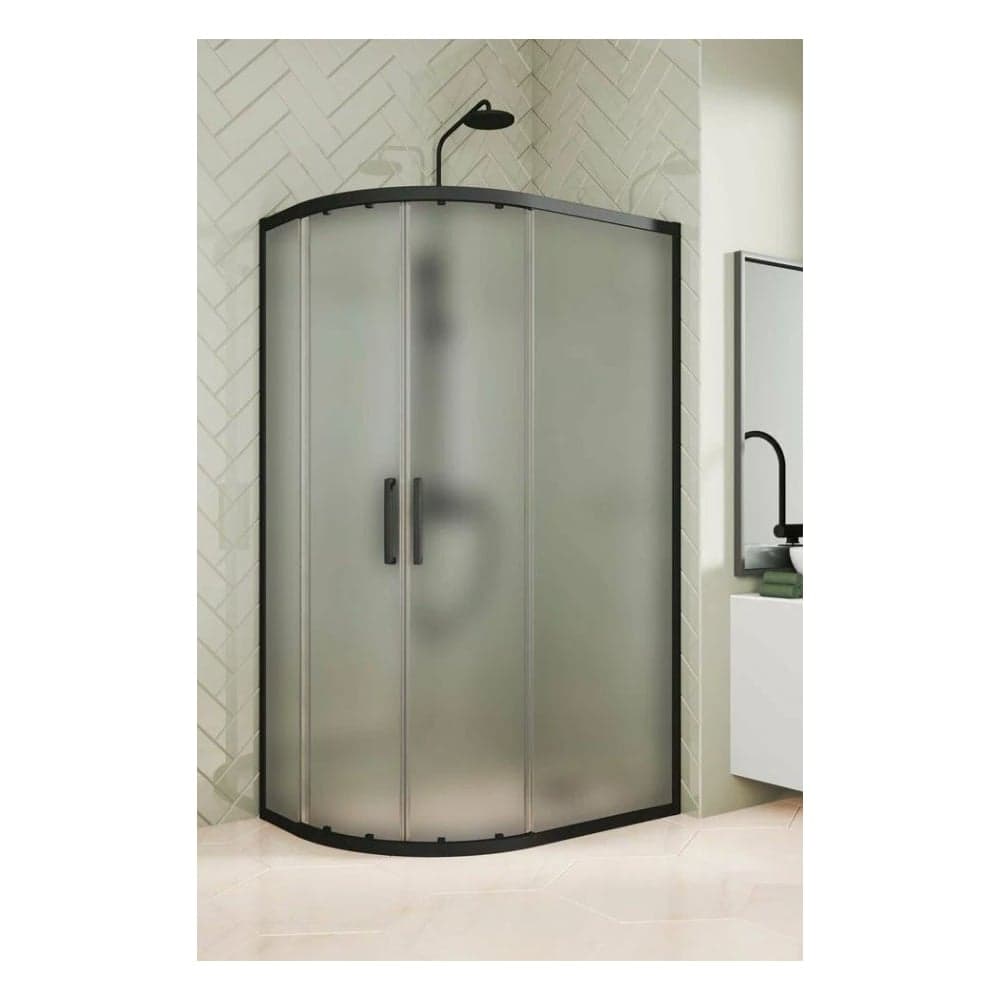 Душевой уголок GuteWetter GWMPKB018RB 85x80x200 см, цвет фурнитуры черный матовый, цвет стекла матовый, стекло закаленное 6 мм, открывание двери левое / правое 4698031923281