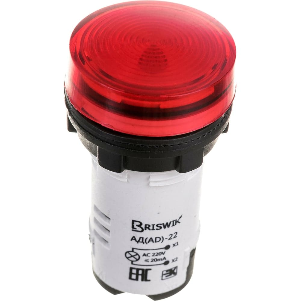 Индикатор Briswik светодиодный АД-22 красный 220В AC/DC IP65 22AC/DC220V4.BR