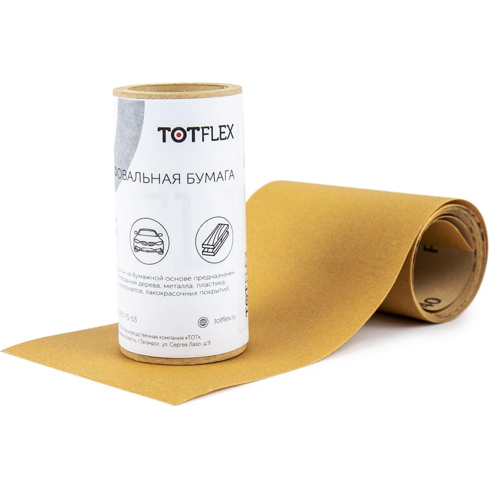 Шлифовальная шкурка на бумажной основе TOTFLEX GOLD 115x2500мм P180 2шт. 4631177981104