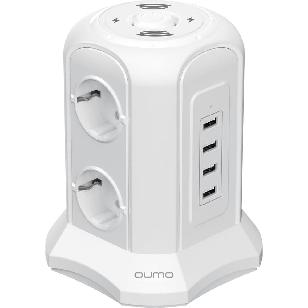 Беспроводная зарядка QUMO Power Tower Pro + Wireless SFU2 (P-0010) белый, 6 розеток 50741