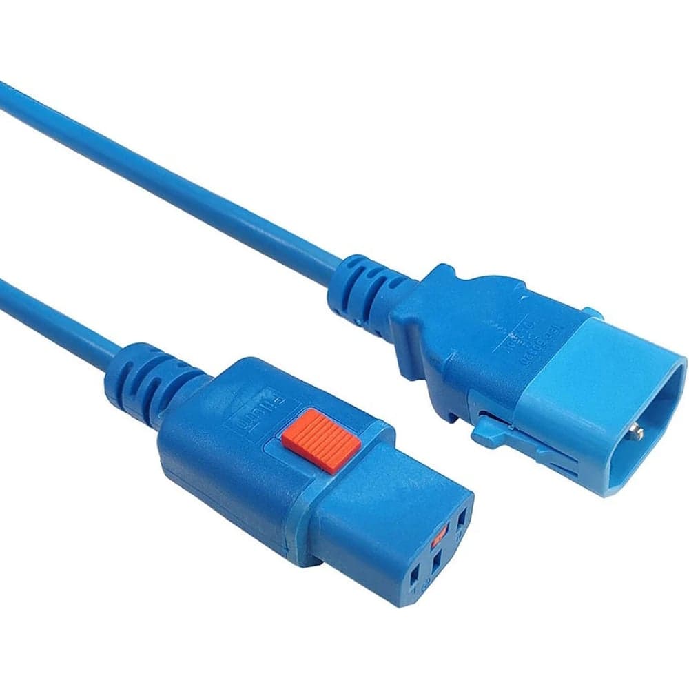 Кабель питания Filum 3x1.0 С13 - C14 с фиксацией, 220/250В, 10А, синий, 1.8м FL-PC-C13F/C14F-C1-1.8-BL