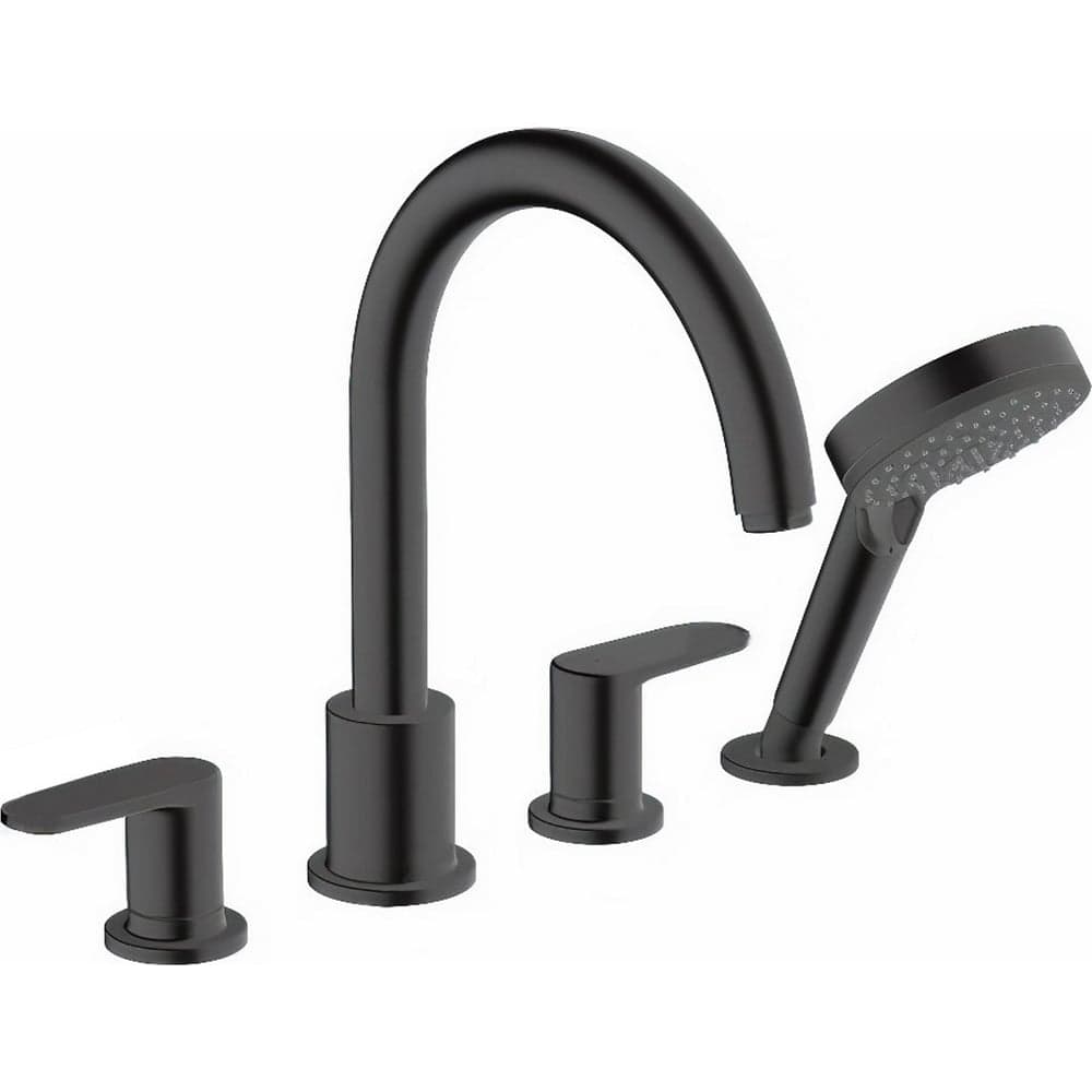 Смеситель на борт ванны с гарнитуром Hansgrohe Vernis Blend черный матовый 71456670