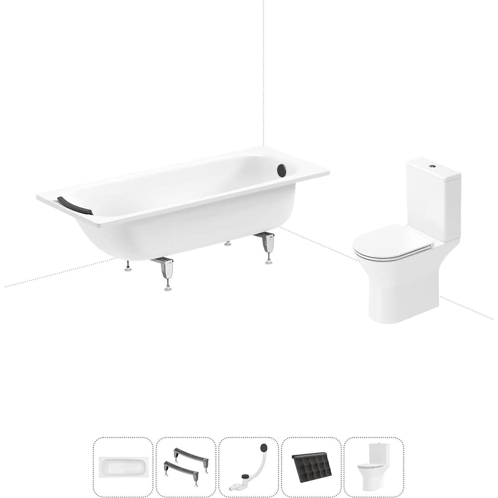 Комплект 5 в 1 Sanitana BLB Universal 3,5 стальная ванна 170x70 с напольным унитазом 20220727R