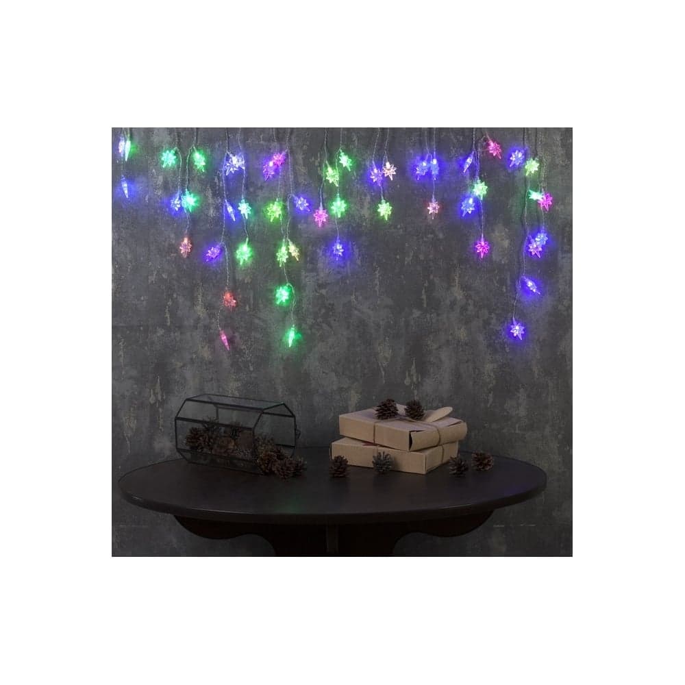 Бахрома Luazon DECOR Звезды 4 см, IP20, Ш1.8 м, В0.5 м, Н.С. LED-48-220V, моргает, RGRB 3556863