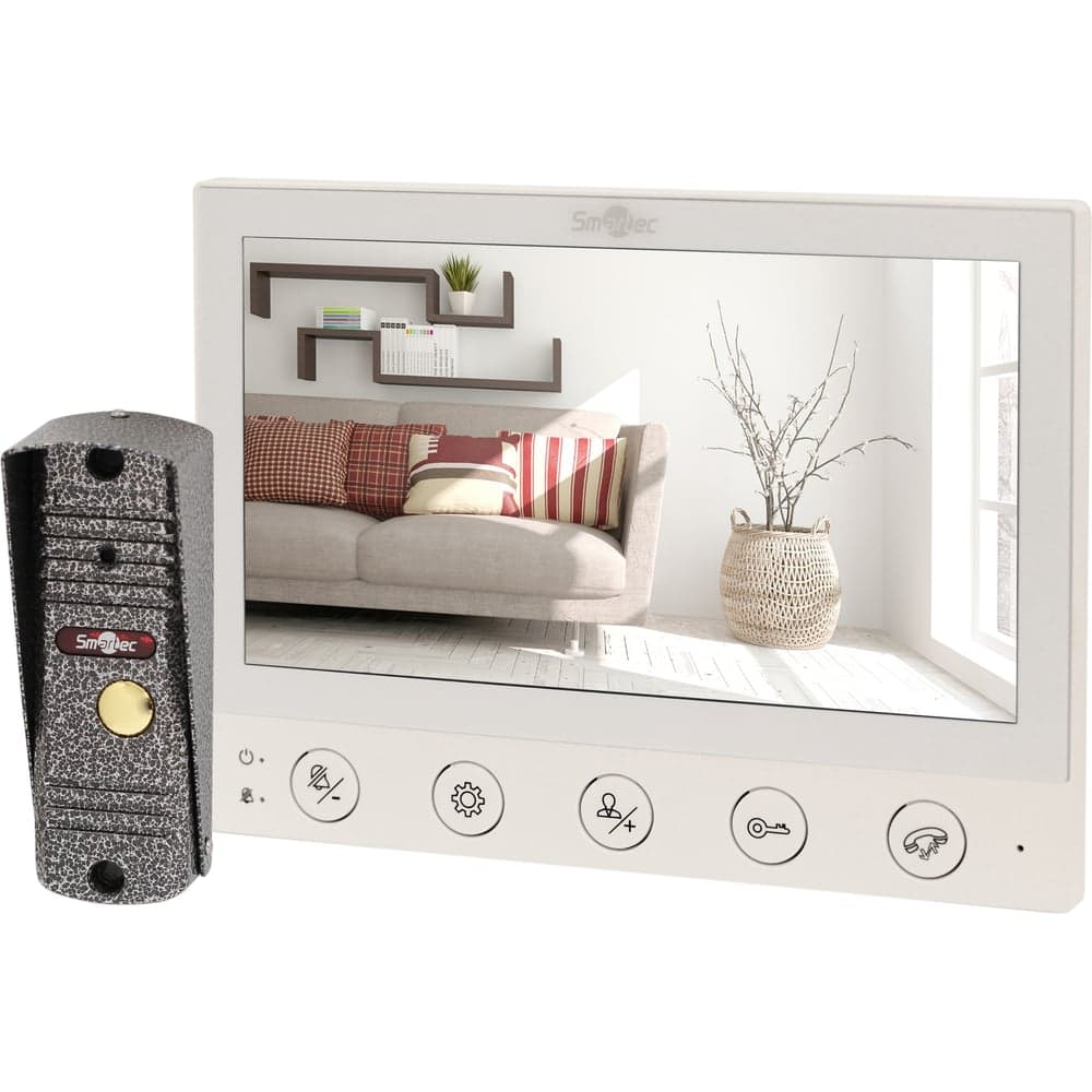 Комплект Smartec ST-MS607HS-WT белый монитор видеодомофона 7 AHD и панель вызова 1080P smkd0696.1