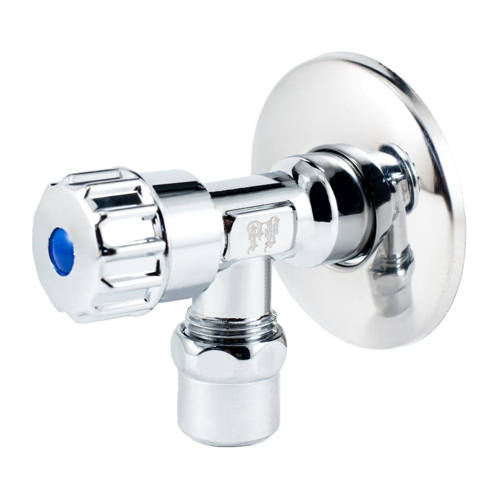Угловой вентиль для бытовой техники PROFACTOR PF CHROME н/цанга 1/2 дюйма х 10мм PF BAV 362C