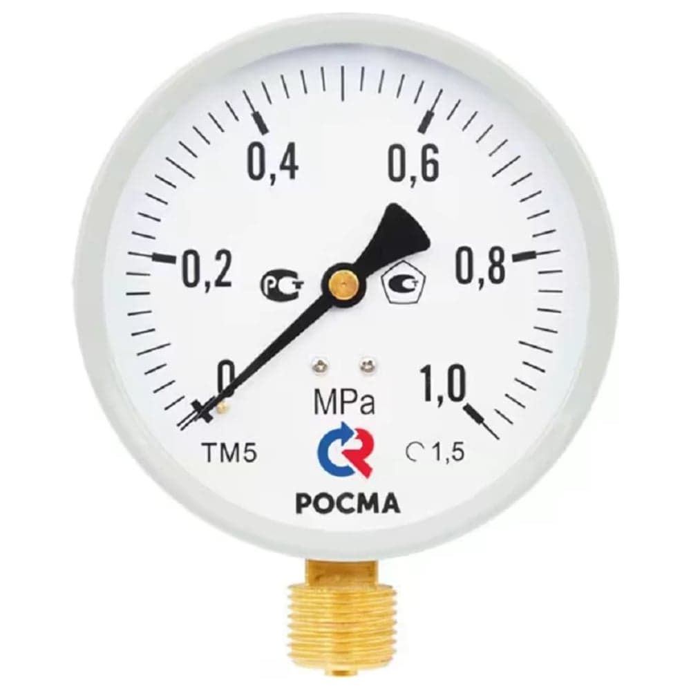 Манометр общетехнический РОСМА ТМ-510Р.00 (0-2.5 МПа) М2 ДК100 М20x1.5, кл. точн. 1.5 D270-06622