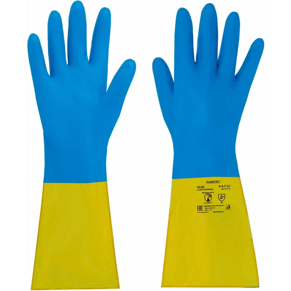 Перчатки RABBITEX неопрен ULTRA NEOPREN хим. устойчивые КЩС р-р 9-9,5 L (большой) , 701115