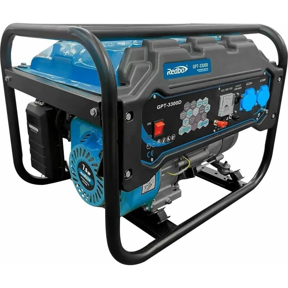 REDBO GPT-3300D Генератор бензиновый (3.0 кВт /3.3 кВт,208см3, ручной стартер)