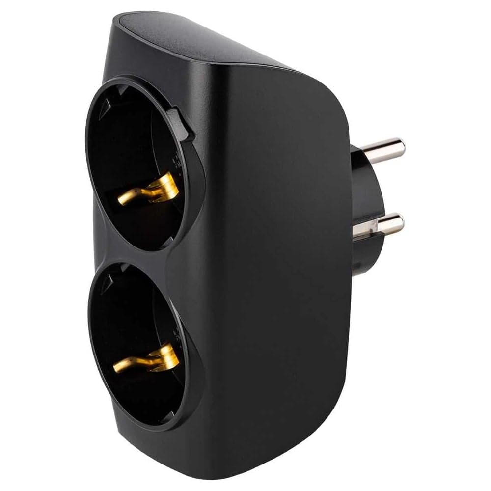 Разветвитель сетевой тройник SMARTBUY 2 гнезда с заземлением 16А 250B, черный SBE-16-A04b-2z