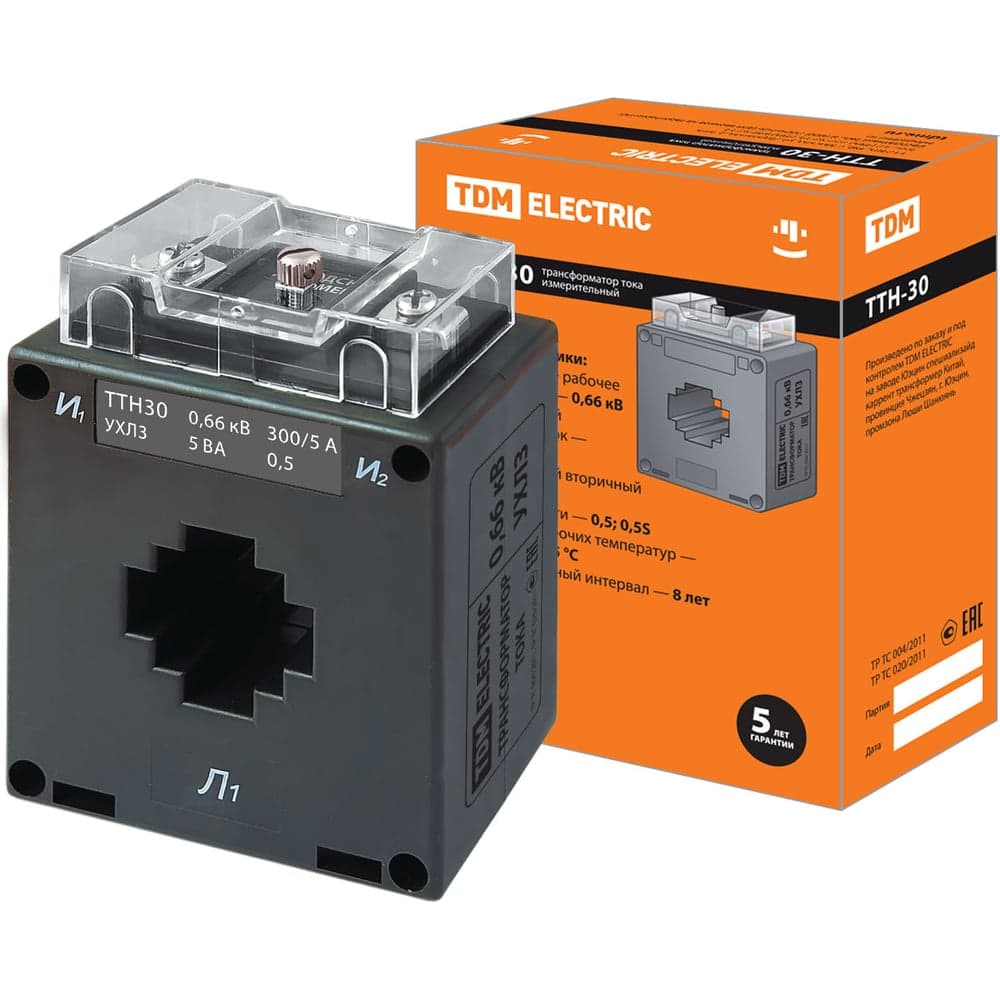 Трансформатор тока TDM ELECTRIC ТТН 30/300/5- 5VA/0,5-Р SQ1101-1082