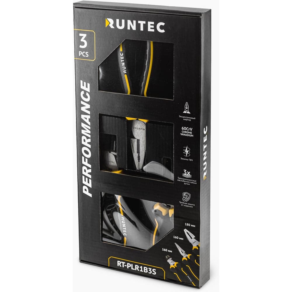 Набор шарнирно-губцевого инструмента , 3 предмета RUNTEC RT-PLR1B3S